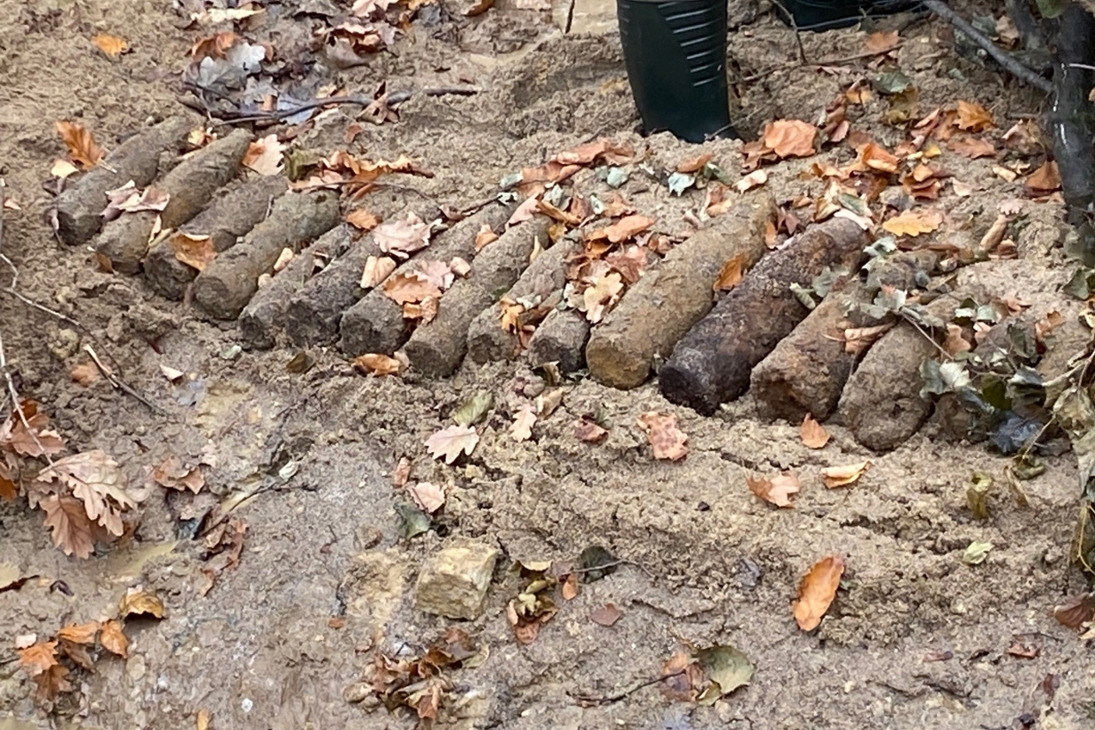 Kampfmittel vor der Sprengung bei Berggießhübel