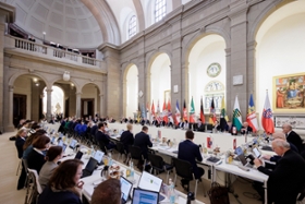 Foto: Auftaktbilder Konferenz der Regierungschefinnen und Regierungschefs der Länder in der Basilika des Bode-Museums.