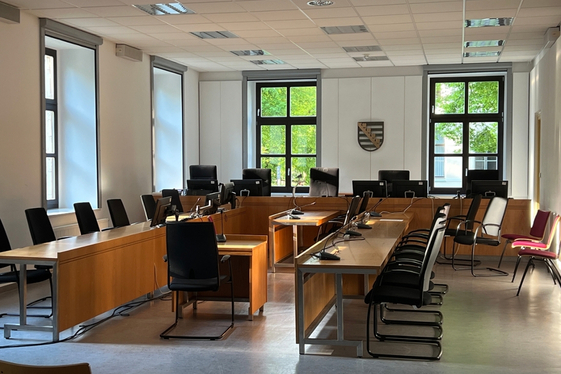 Der Schwurgerichtssaal am Landgericht Chemnitz