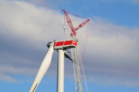 Foto: Windenergieanlage im Rückbau