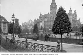 Foto: Leipzig, Blick über den Rathausring auf das Neue Rathaus, Paul Wolff, um 1915