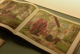 Foto: Historische Illustration zu Hänsel und Gretel in der Ausstellung
