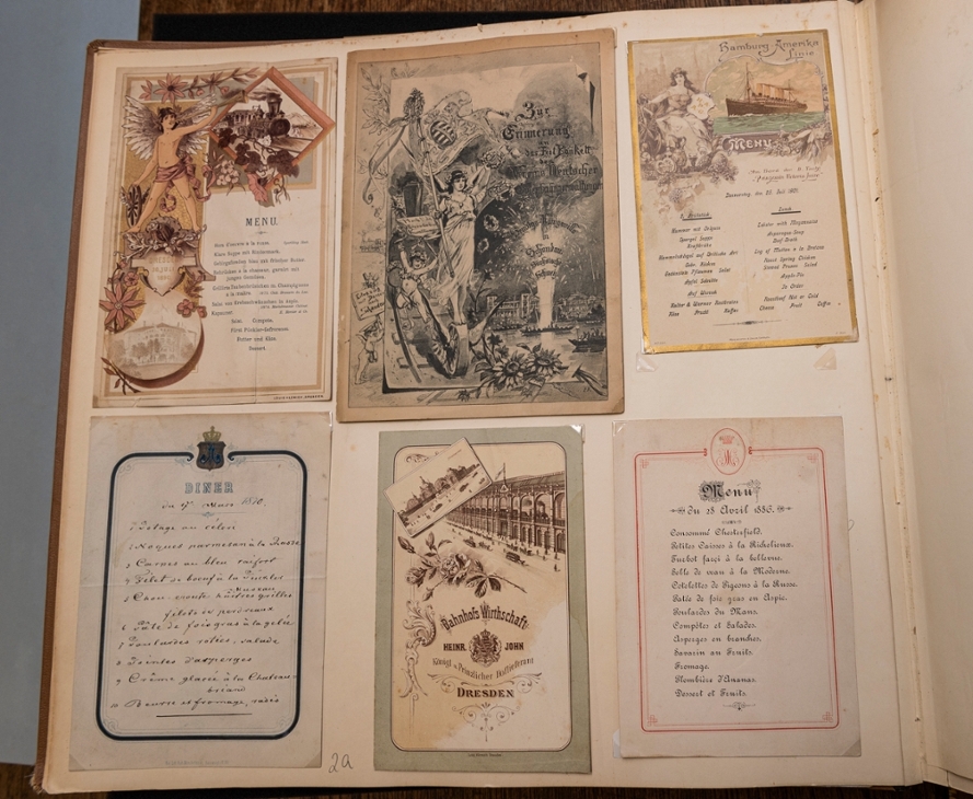 Verschiedene Menükarten aus dem späten 19. Jh., Menüalbum Kurt Holzig